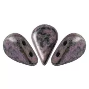 Perles en verre Amos® par Puca® 5x8 mm Metallic Mat Violet Spotted x10g
