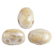 Perles en verre Samos® par Puca® 7x5 mm Opaque Ivory Spotted x10g|raw }}