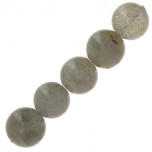 Perles rondes 6 mm en pierre gemme Labradorite x15