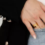 Bague semainier pour cabochon 4 mm - Taille 50 - Argent 925 Doré à l'or fin x1