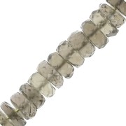 Perles Heishi rondelles facettées - en pierre gemme 5.5x2 mm - Quartz Fumé x20|raw }}