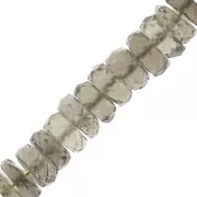 Perles Heishi rondelles facettées - en pierre gemme 5.5x2 mm - Quartz Fumé x20