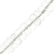 Perles Heishi rondelles facettées - en pierre gemme 5.5x2 mm - Crystal Quartz x20|raw }}