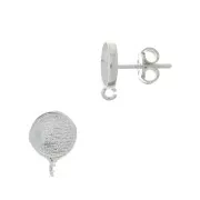 Clous d'oreilles ronds porte cabochon 8 mm - Argent 925 x2