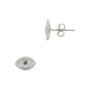 Boucles d'oreilles forme oeil - porte cabochon 4 mm - Argent 925 x2|raw }}