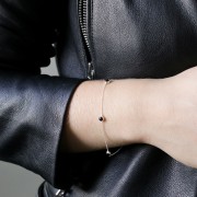 Bracelet maille Forçat 19.5 cm - sertis pour cabochons 4mm - Argent 925 x1