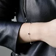 Bracelet maille Forçat 19.5 cm - sertis pour cabochons 4mm - Argent 925 x1