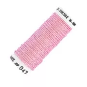 Fil à broder métallisé tressé 16 Au ver à soie pour broderie Rose (047) x10m