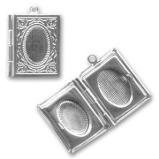 Pendentif porte photo rectangle 24x19 mm rhodié x1|raw }}