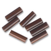 Preciosa Perles rocailles tubes 6.5x2 mm Smoked Topaz x20g