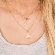 Breloque goutte résine époxy effet vitrail 22.5x12 mm Doré à l'or fin - Marron x1