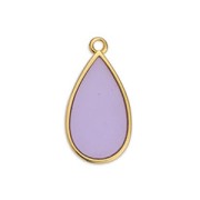 Breloque goutte résine époxy effet vitrail 22.5x12 mm Doré à l'or fin - Lilas x1|raw }}
