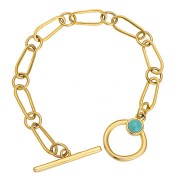 Intercalaire ovale asymétrique 17x7 mm - Doré à l'or fin x1