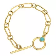 Intercalaire ovale asymétrique 17x7 mm - Doré à l'or fin x1