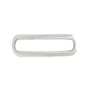 Intercalaire rectangle arrondi bombé 20x6.5 mm en zamac - Placage Argent fin vieilli x1