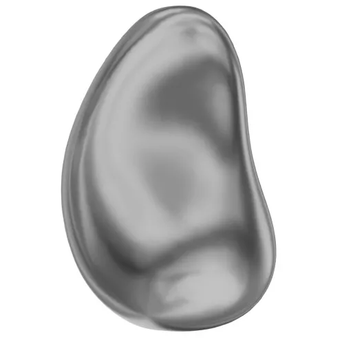 Baroque nacrée PureCrystal 5843 perle goutte irrégulière 16 mm Dark Grey Pearl x1