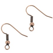 Crochets d'oreilles boules 18 mm cuivré vieilli x6