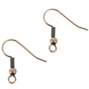 Crochets d'oreilles boules 18 mm cuivré vieilli x6