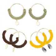 Supports boucles d'oreilles - Créoles 50 mm Placage Argent fin x2