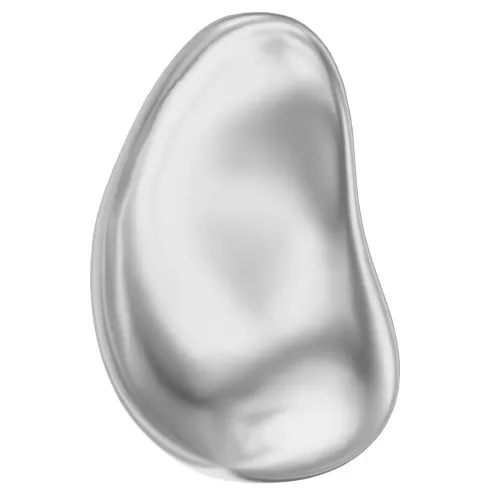 Baroque nacrée PureCrystal 5843 perle goutte irrégulière 12 mm Light Grey Pearl x1