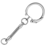 Porte clés rond 22 mm avec chainette - Rhodié x1|raw }}