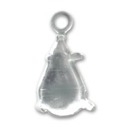 Serti griffe pendentif pour cabochon PureCrystal 4300/4328 10x6 mm - Rhodié x1|raw }}