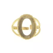 Bague réglable pour cabochon 18x13 mm - Doré à l'or fin x1
