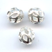 Perles rondes filigranées 4 mm - Argenté x20|raw }}