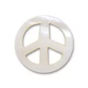 Pendentif peace Nacre 18 mm Naturel Iris x1