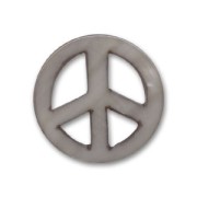 Pendentif peace Nacre 18 mm Gris irisé x1