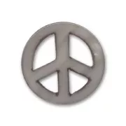 Pendentif peace Nacre 18 mm Gris irisé x1