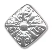 Perle Losange en résine CCB 37 mm Argenté x 1