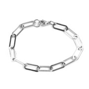 Bracelet maille rectangle 19 cm - Acier inoxydable x1|raw }}