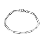 Bracelet maille rectangle 18 cm - Acier inoxydable x1|raw }}