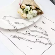 Sautoir de 70 cm maille rectangle 6 mm - Acier inoxydable x 1