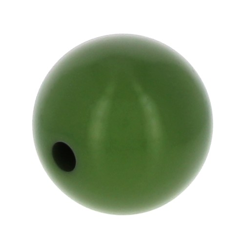 Perle en résine opaque 12 mm - Olive x1
