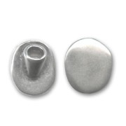 Embout tête plate pour cordon 4 mm argenté vieilli x1