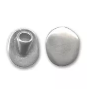 Embout tête plate pour cordon 4 mm argenté vieilli x1
