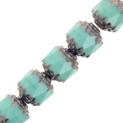 Facettes Antiques  8 mm Green Turquoise Dark Bronze x10|raw }}