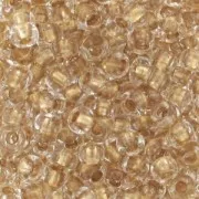 Preciosa Perles rocailles 9/0 2.5 mm - Crystal Gold Bronze Lined x20g