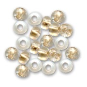 Preciosa Perles rocailles 11/0 2 mm - Crystal Gold Bronze Lined x20g