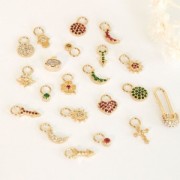 Mini breloque ovale avec oxyde de Zirconium 6 mm - Crystal - Plaqué Or 3 microns x1