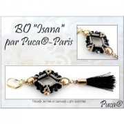 Perles en verre Télos® par Puca® 4x12 mm - Metallic Mat Old Silver Spotted x10g