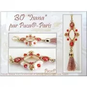 Perles en verre Télos® par Puca® 4x12 mm - Metallic Mat Old Silver Spotted x10g