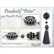 Cabochon rond en verre par Puca® 18 mm - Opaque Aqua Tweedy x1