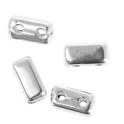 Perle en zamac Half Tila Beads 6x3 mm - Placage Argent fin vieilli x4|raw }}