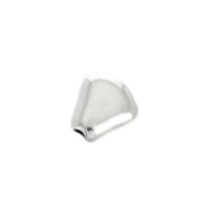 Poussoir slider avec deux trous 13x12 mm pour cordon 2.5 mm - Placage Argent fin vieilli x1