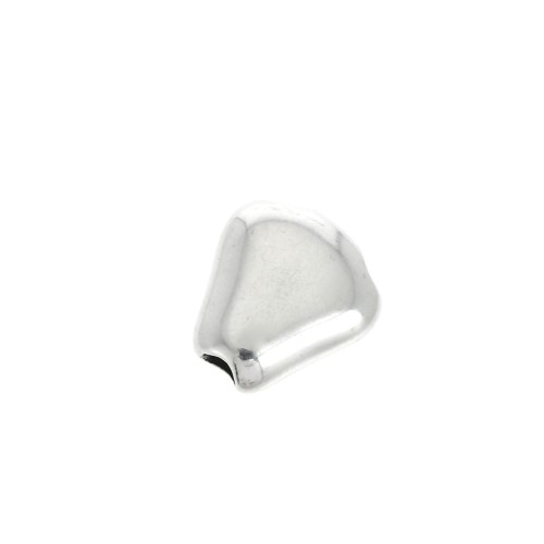 Poussoir slider avec deux trous 13x12 mm pour cordon 2.5 mm - Placage Argent fin vieilli x1