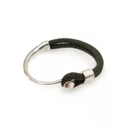 Intercalaire demi-bracelet 95 mm pour cordon - Placage Argent fin vieilli x1