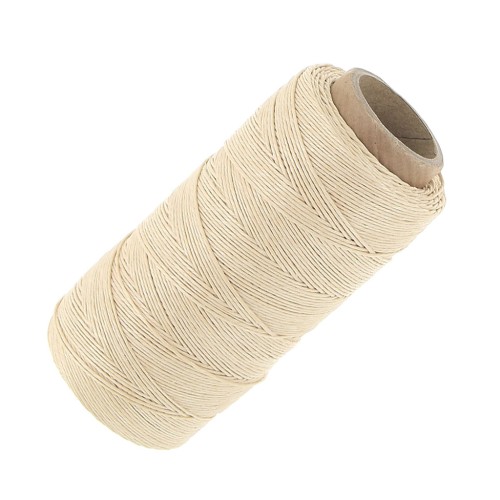 Fil de lin ciré pour bijoux micro macramé 0.7 mm couleur Crème n°16 x100g